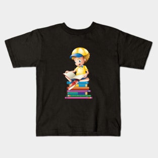 Boy book reading Kids T-Shirt